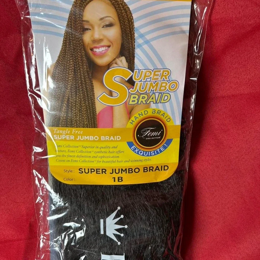 Femi Collection Super Jumbo Braid 1B Braiding Hair Synthetic Hair Extensions